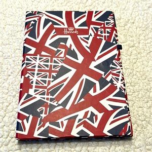 Harrods paper pad holder w/ notes, pencil, paper clips